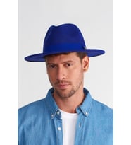 Erkek Ayarlanabilir Saks Mavi Fedora Şapka