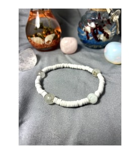 Kadın - Beyaz Renk Jade Doğal Taşlı Çok Şık Bileklik  Handmade