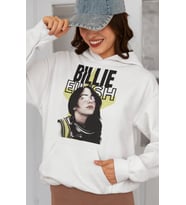 Tasarım Billie Eilish Baskılı Unisex Oversize Şarkıcı Hoodie