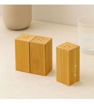 Ahşap Bambu Mıknatıslı 2'li Baharatlık & Tuzluk (4.5×5×9 cm)