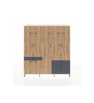 Hyperion Dolap 11 Raflı 4 Çekmeceli 2 Askılı 220x44x243 Aytaşı-Çam/Antrasit