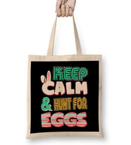 Cute Keep Calm & Hunt for Eggs Easter Bunny Bez Çanta Uzun Saplı