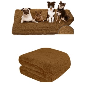 Yumuşak Peluş Kedi Köpek Yatağı ve Battaniye 60x90 cm, Rahat ve Şık