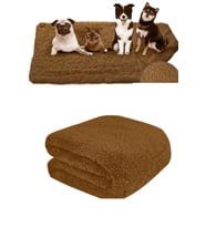 Yumuşak Peluş Kedi Köpek Yatağı ve Battaniye 60x90 cm, Rahat ve Şık