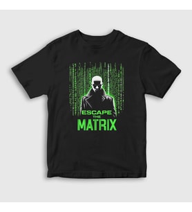 Presmono Unisex Çocuk Siyah The Matrix Andrew Tate T-Shirt 450692tt