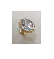 Kristal Cam Düğme Kulp Reus 32 Mm. Parlak Altın