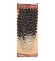 QueenSky Afro Dalgası Saç - 75cm - 240gr - Koyu Kahve Platin Ombre