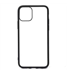 iPhone 12 Pro Max Kılıf Arkası Şeffaf Kenarları Renkli Endi Kılıf (Siyah)