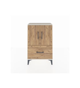 Arges Komodin 2 Raflı Tek Çekmeceli 2 Kapaklı 60x30x96 Aytaşı-Çam