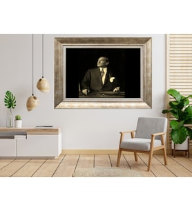 Gümüş Çerçeveli Atatürk Tablo as140