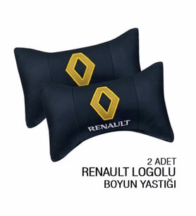 Renault Megane koltuk koltuk kılıf uyumlu yastık - araç logo ve marka nakışlı 2li set