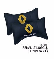Renault Megane koltuk koltuk kılıf uyumlu yastık - araç logo ve marka nakışlı 2li set