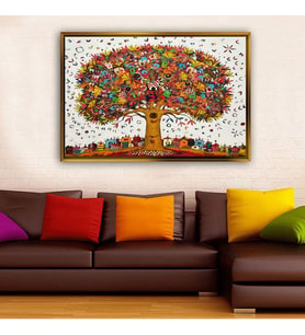 Altın Çerçeveli dekoratif tablo a2078 (Gold)