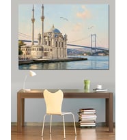 İstanbul Boğazı Ve Ortaköy Camii Dekoratif Kanvas - Mdf Ahşap Tablo
