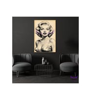 Tekli Dikey Kanvas Nostaljik Marilyn Monroe Portresi