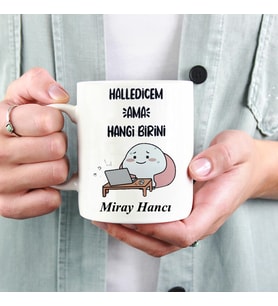 Kişiye Özel Haledicem Tasarımlı Beyaz Kupa