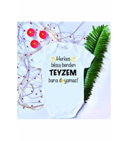 Unisex Bebek Baskılı Teyze %100 Pamuklu Çıtçıtlı Body Zıbın
