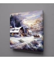 KARLI EV MANZARASI KANVAS TABLO 100x100cm (Karışık)