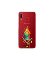 Samsung Galaxy A30 ile uyumlu Splash ahtapot tasarımlı şeffaf silikon kılıf