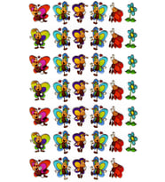 Sticker Kabartmalı A4 Boyutunda Stiker Defter, Planlayıcı Etiket-(lim227) - Sevimli Kelebekler