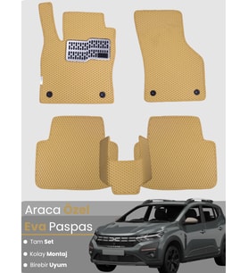 DACİA SANDERO STEPWAY (2020-2025) Uyumlu EVA Paspas Tam Set–Araca Özel,Su Geçirmez,Kolay Montaj