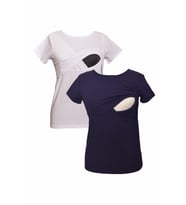 LuvmaBelly MYRA2516_2504 Emzirme tshirt seti (Lacivert-Beyaz)