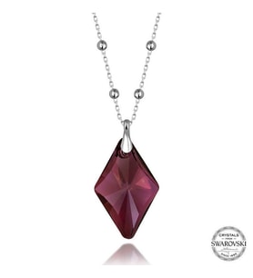 Swarovski Crystal Taşlı Ametist Top Zincir Gümüş Kadın Kolye