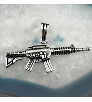 Tüfek Tasarımlı 925 Ayar Gümüş Erkek Kolye Ucu