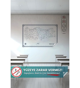 Türkiye Haritası, İller Haritası , Harita, Yazılıp Silinen Harita, Taşınabilir Akıllı Sihirli Kağıt