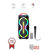 Torima D36 RGB Işıklı Mikrofonlu Kumandalı TWS Bluetooth Hoparlör Speaker (Siyah)