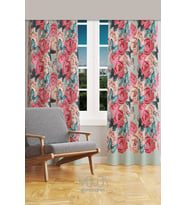 Classic Pattern 3 Desenli Süet Oturma Odası Salon Fon Perde Baskılı Ekstrafor Büzgü 2 Kanat PRD-1039