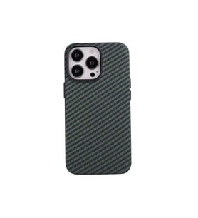 Apple iPhone 13 Pro Uyumlu Kılıf Karbon Fiber Tasarımlı Zore Karbono Kapak (Koyu Yeşil)