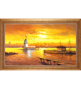ALTIN ÇERÇEVELİ PASPARTULU TABLO CR1301
