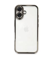 Apple iPhone 16 Kılıf Razer Lensli Silikon - Titanyum Gri