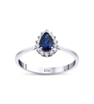 0.70 Karat Laboratuvar Pırlanta Safir Yüzük - HRD Sertifikalı