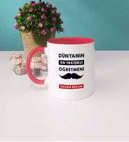 Dünyanın En Yakışıklı Öğretmeni Kupa Bardak Kırmızı