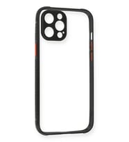 Pilelistore   iPhone 12 Pro Kılıf Miami Şeffaf Silikon - Siyah