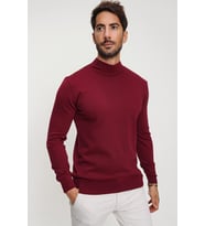 Chuba Erkek Bordo Yarım Balıkçı Triko Kazak 20W153