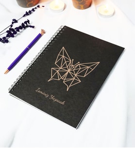 Kişiye Özel Kelebek Temalı Siyah Kraft Kapaklı Defter - 45 Yaprak A5 (90 SAYFA) 15x21 Cm