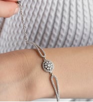 925 Ayar Gümüş Baget Taşlı Bileklik