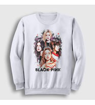 Presmono Unisex Beyaz Girls Blackpink Sweatshirt 19419tt