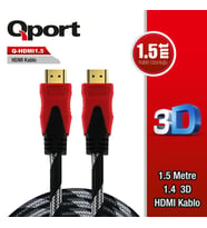 QPORT Q-HDMI1.5 HDMI KABLO 1.5MT Ver1.4 ALTIN UÇLU 3D