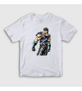 Presmono Unisex Çocuk Beyaz Jonathan Joestar Anime Jojo T-Shirt 321659tt