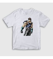Presmono Unisex Çocuk Beyaz Jonathan Joestar Anime Jojo T-Shirt 321659tt