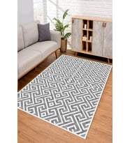Dijital Kaymaz Taban Yıkanabilir Renkli Salon Halısı Mutfak Halısı Yolluk ND-SD-854 (Gri)