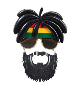 Rasta Peruklu Rasta Sakallı Bob Marley Bıyıklı Parti Gözlüğü 27x18 cm