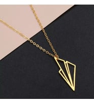 Altın Kaplama Origami Kağıt Uçak Gümüş Kolye
