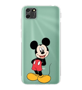 Huawei Y5 p  Kamera korumalı Kapak Mickey Mouse Tasarımlı  Şeffaf Kılıf