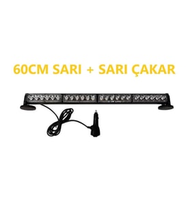 Traktör Kepçe Sarı Çakar Led Bar Çubuk Led 6 Fonksiyonlu 60Cm 12- (500614347)