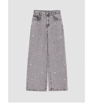 LCW Kids Karışık Wideleg Nakışlı Kız Çocuk Jean Pantolon